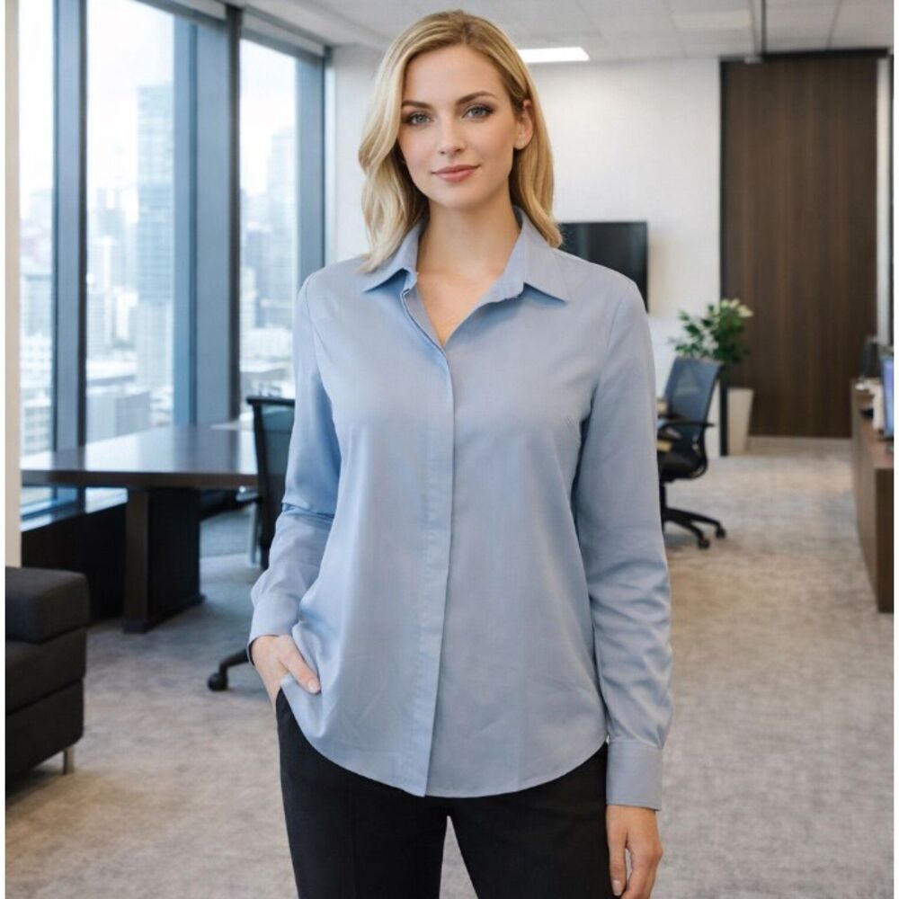 Elie. Elie Tahari Blouse Green Button Front Long Sleeve NWT Womens Size SP